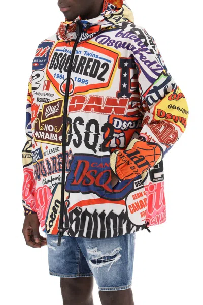 Shop Dsquared2 Logomania Windbreaker Jacket Men In Multicolor