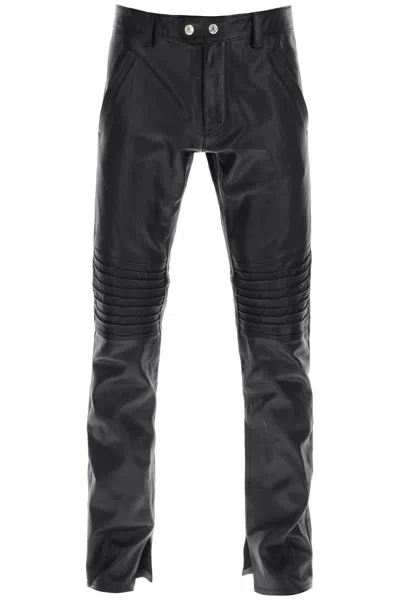 Shop Dsquared2 Rider Leather Pants Men In Black