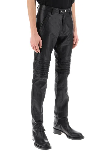 Shop Dsquared2 Rider Leather Pants Men In Black