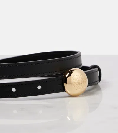 Loewe Ceinture En Cuir De Veau Lisse Pebble In Black