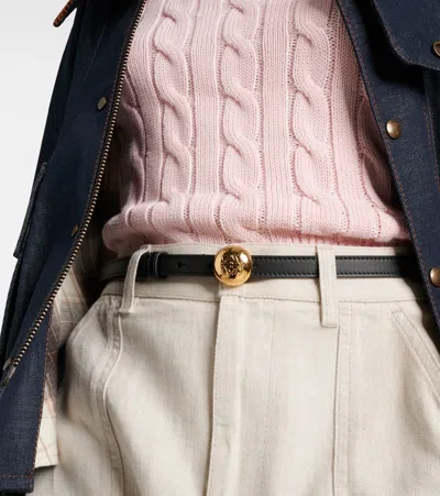 Loewe Ceinture En Cuir De Veau Lisse Pebble In Black