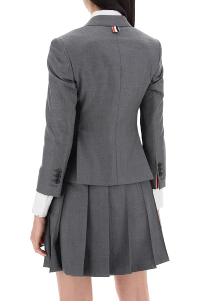 Shop Thom Browne Single-breasted Cropped Jacket In 120's Wool Women In Multicolor