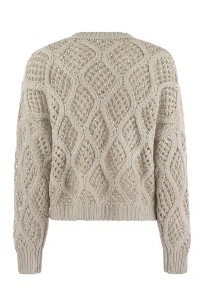 Shop Brunello Cucinelli Knitted Cashmere Sweater In Rope