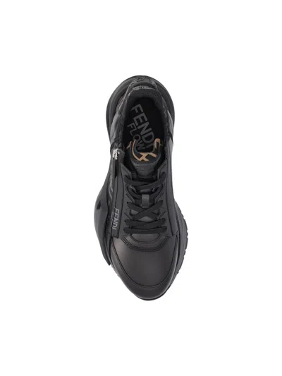 Shop Fendi Sneakers In Black+grey