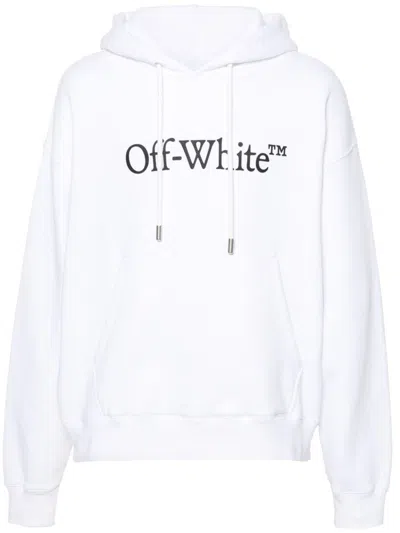 Off-white Cotton Sweatshirt Whit Frontal Logo Print In White