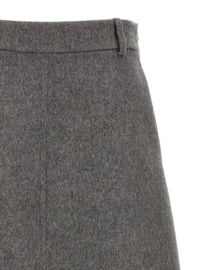 Brunello Cucinelli Wool Midi Flute Skirt In Gray