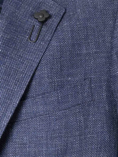 Lardini Single-breasted Linen And Wool Blazer In Multicolor