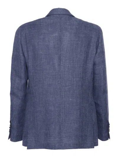 Lardini Single-breasted Linen And Wool Blazer In Multicolor