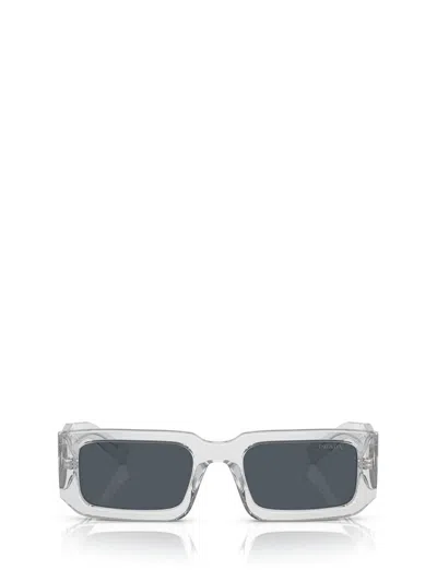 Prada Eyewear Rectangular Frame Sunglasses In Transparent Grey