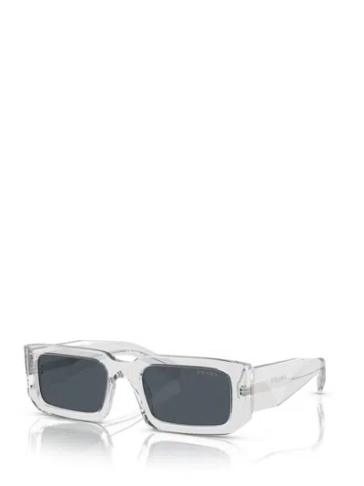Prada Eyewear Rectangular Frame Sunglasses In Transparent Grey