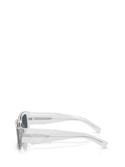 Prada Eyewear Rectangular Frame Sunglasses In Transparent Grey