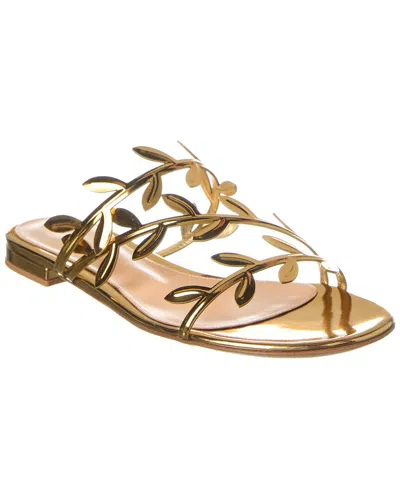 Shop Gianvito Rossi Leather Sandal In Gold