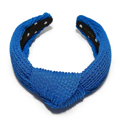Shop Lele Sadoughi Swimmer Knotted Headband In Cobalt In Blue