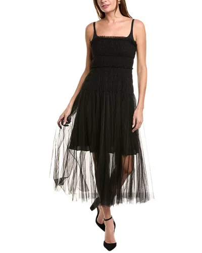 Shop Rebecca Taylor Tulle Maxi Dress In Black