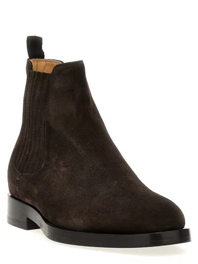 Shop Brunello Cucinelli Suede Ankle Boots In Brown