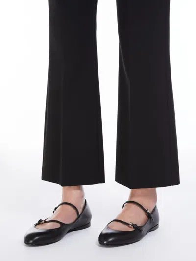 Shop Max Mara Nappa Leather Ballet Flats In Black