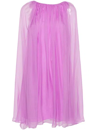 Shop Max Mara Pianoforte Dresses In Purple