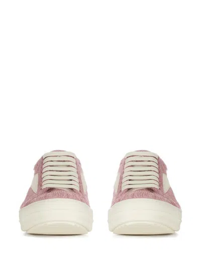 Shop Rick Owens Vintage Lace-up Leather Sneakers In Dusty Pink/milk/milk