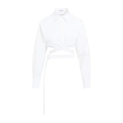 Shop Alaïa Crossed Shirt In White