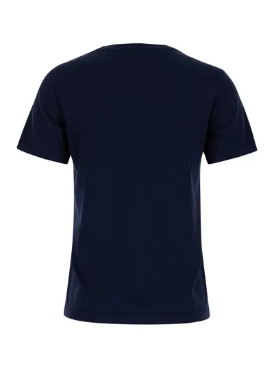 Shop Maison Kitsuné Fox Head Patch Regular Tee Shirt In Blue