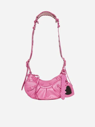 Shop Balenciaga Le Cagole Xs Leather Bag In Bright Pink
