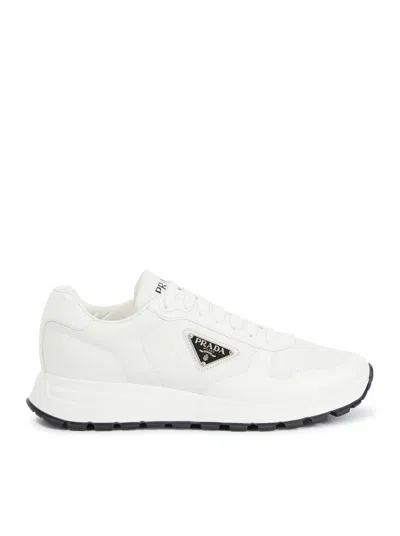 Prada White Nylon And Leather Prax 2.0 Sneakers In White