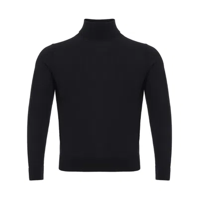 Colombo Italian Cashmere Luxury Black Sweater In Black