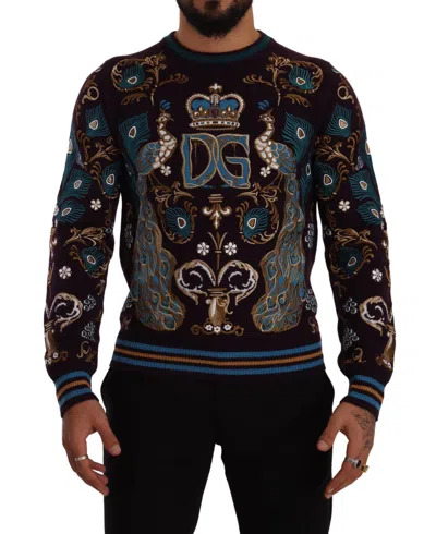 Dolce & Gabbana Elegant Bordeaux Cashmere Crewneck Sweater In Bordeaux