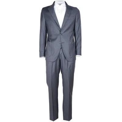 Made In Italy Gray Wool Vergine Suit In Gray