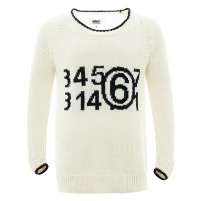 Shop Mm6 Maison Margiela White Cotton Designer Sweater