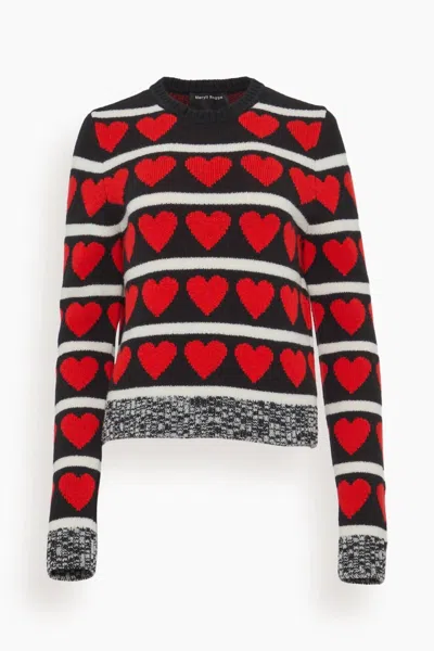 Shop Meryll Rogge Women's Crewneck Slim Neck Sweater In Red Multi