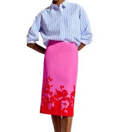 Shop Essentiel Antwerp Fairydust Placed Print Skirt In Pink/red In Multi