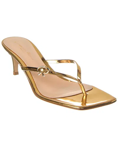 Shop Gianvito Rossi Ribbon Thong 55 Mule In Gold
