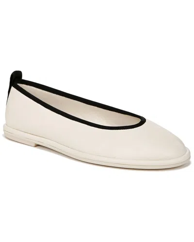 Shop Vince Sofia Leather Flat In White