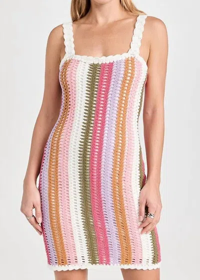Shop Minkpink Lito Crochet Mini Dress In Multi Stripe