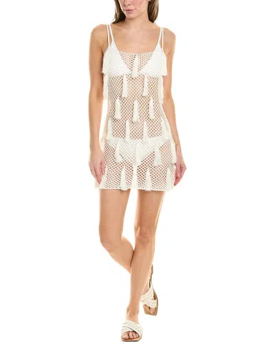 Shop Weworewhat Crochet Tassel Mini Dress In White