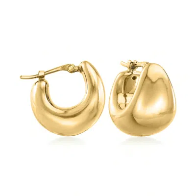 Ross-simons 18kt Gold Over Sterling Silver Puffed Dome Hoop Earrings In Yellow