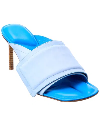 Shop Jacquemus Les Mules Leather Sandal In Blue