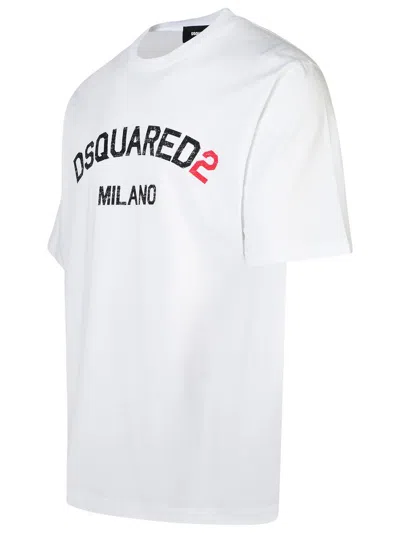 Shop Dsquared2 'milan' White Cotton T-shirt