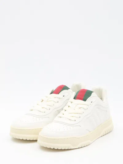 Gucci Reweb Sparrow Low-top Leather Sneakers In White