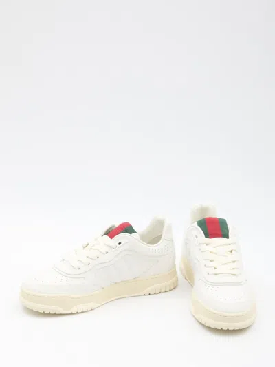 Gucci Reweb Sparrow Low-top Leather Sneakers In White