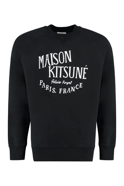 Shop Maison Kitsuné Palais Royal Printed Cotton Sweatshirt In Black