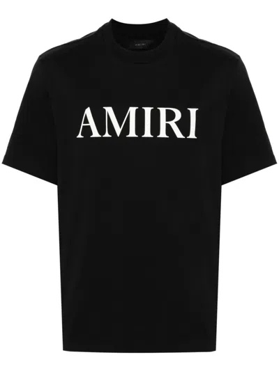 Shop Amiri Cotton T-shirt With Front Logo Print In Black