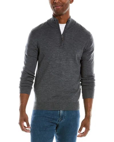 Shop Quincy Wool 1/4-zip Mock Sweater In Grey