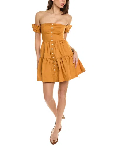 Shop Staud Elio Mini Dress In Yellow