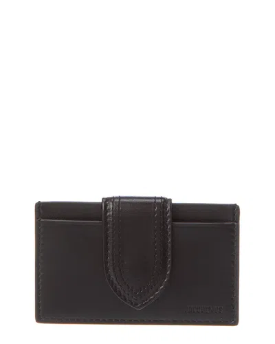 Shop Jacquemus Le Porte Carte Bambino Leather Card Case In Black