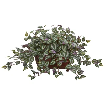 Homplanti Wandering Jew Artificial Plant In Decorative Planter