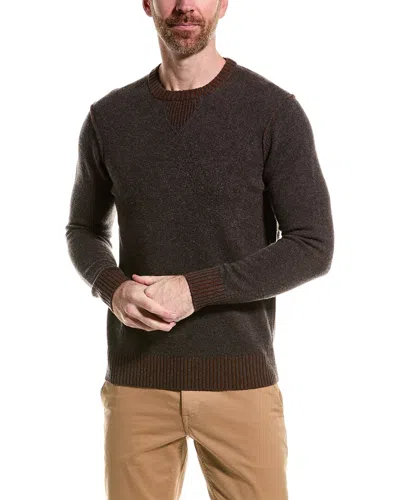 Shop Raffi Wool & Cashmere-blend Crewneck Sweater In Brown