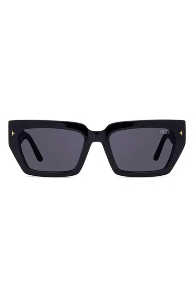 Dezi Switch 55mm Square Sunglasses In Black/dark Smoke