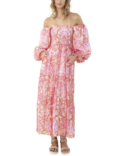 Shop Hale Bob Silk-blend Maxi Dress In Pink